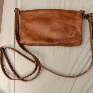 Bed Stu 8 1/2 x 5 Leather Crossbody Compartment/Wallet Clutch.